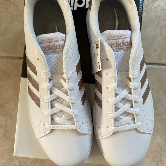 adidas grand court k rose gold